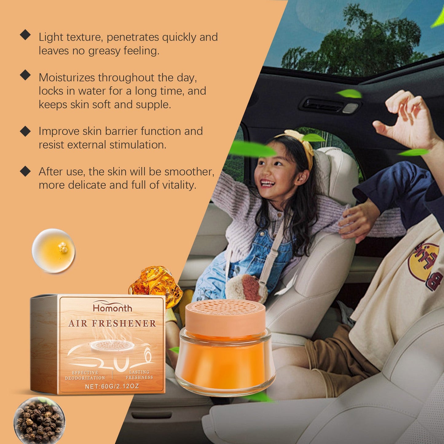 Cologne Car Solid Balm for Freshening Your Vehicle