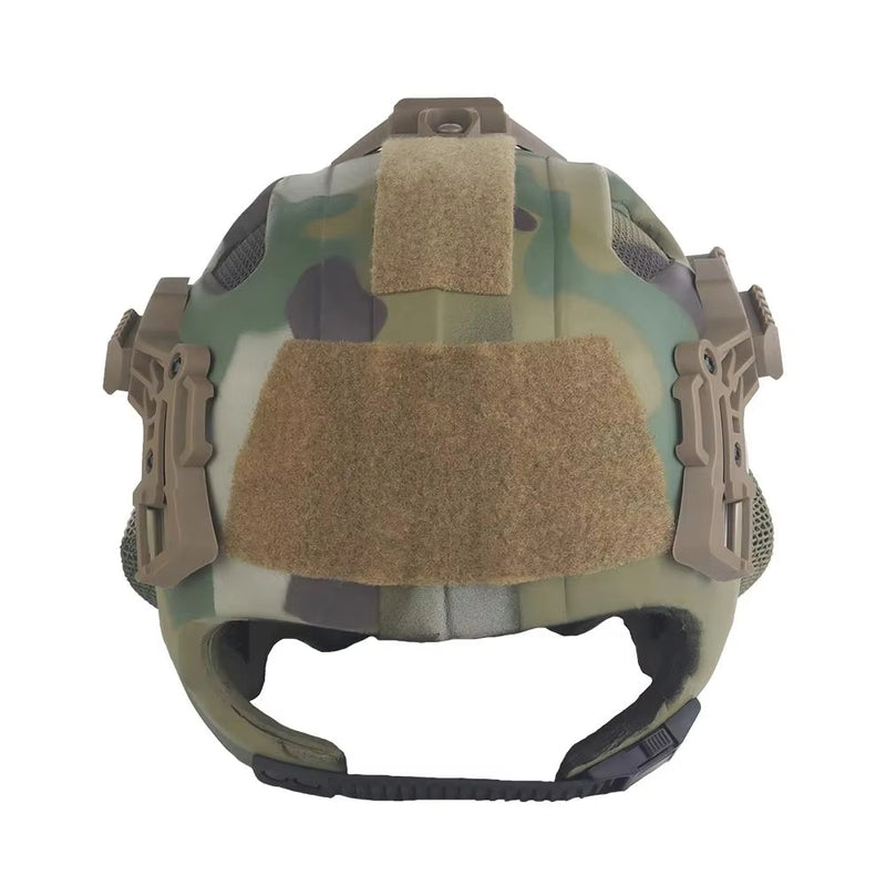 Lightweight EVA tactical helmet for hunting, airsoft, etc. Steel mesh mask included, good for cosplay. - Korvel