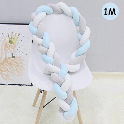 1Pcs 1M/2M/3M Baby Handmade Nodic Knot Newborn Bed Bumper Long Knotted Braid Pillow Baby Bed Bumper Knot Crib Infant Room Decor - Korvel