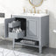 30" Bathroom Vanity with Sink, Multi-functional Bathroom Cabinet with Doors and Drawers, Solid Frame and MDF Board, Grey - Korvel