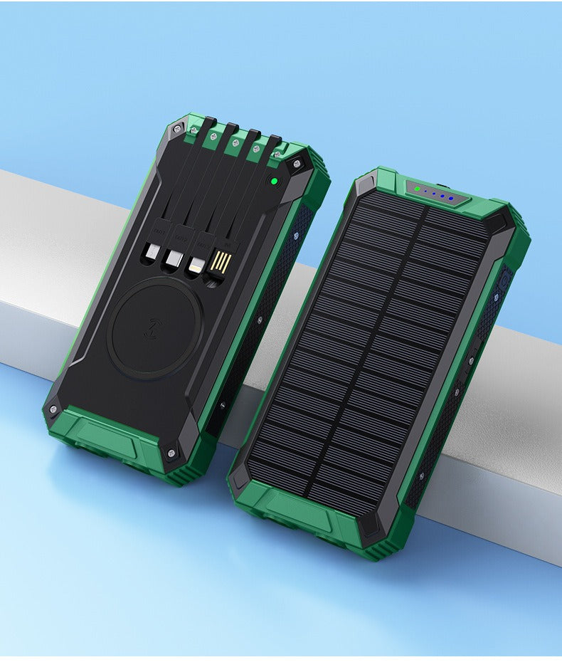 Wireless charging solar power bank 20000 mAh large capacity mobile phone outdoor power bank - Korvel