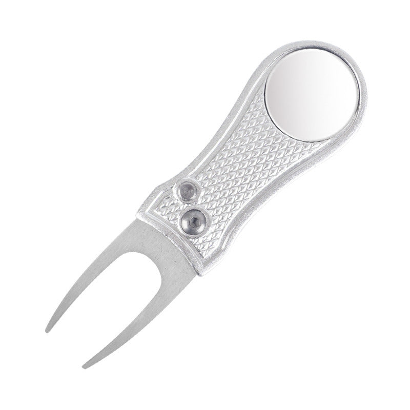 Golf Green Fork Aluminum Handle Folding Spring Repair Tool Gift New - Korvel