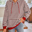 Sudadera con capucha a rayas suelta y casual