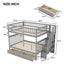 Full over Full Bunk Bed with Two Drawers and Storage, Gray - Korvel