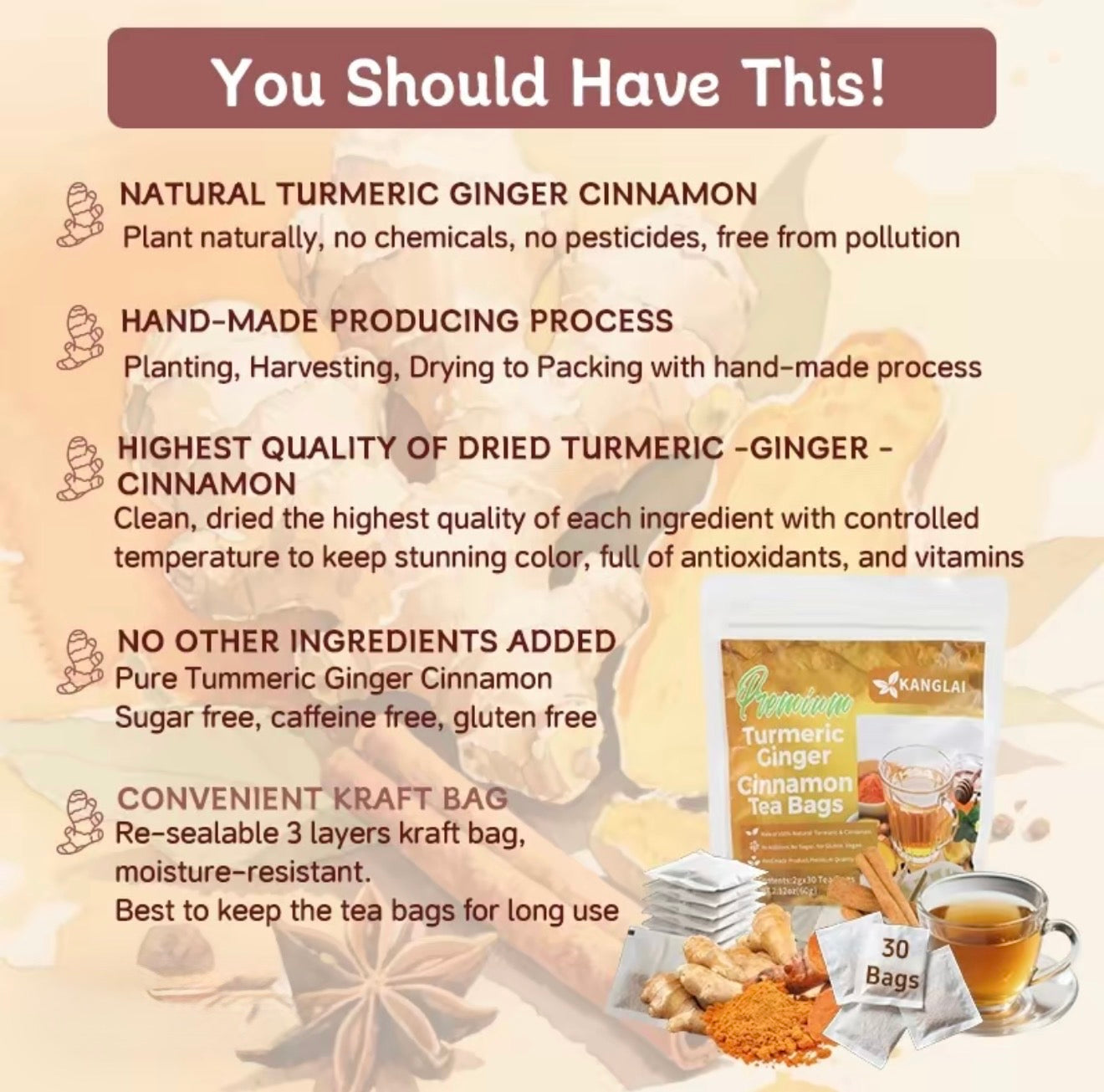GoldenSpice Turmeric Tea - Korvel