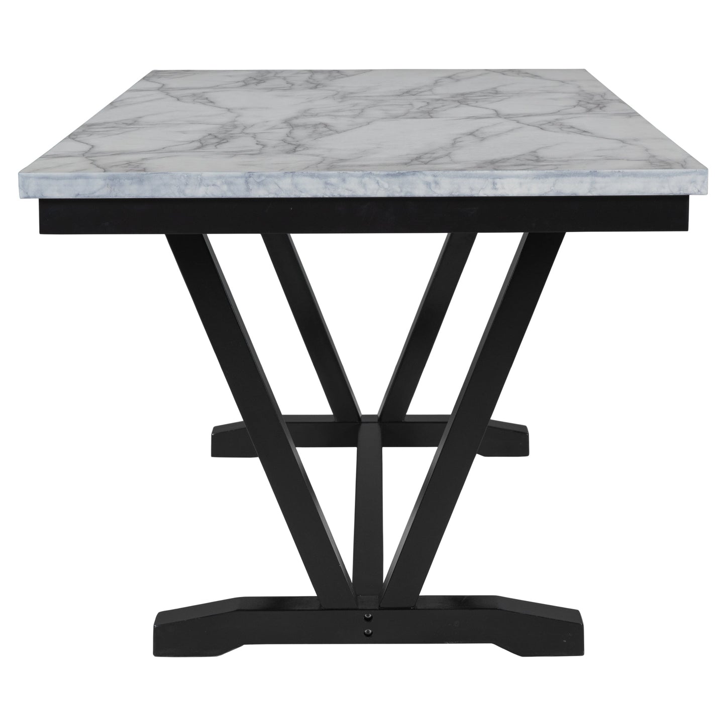 Ensemble de salle à manger moderne TREXM en 6 pièces avec table, chaises et banc