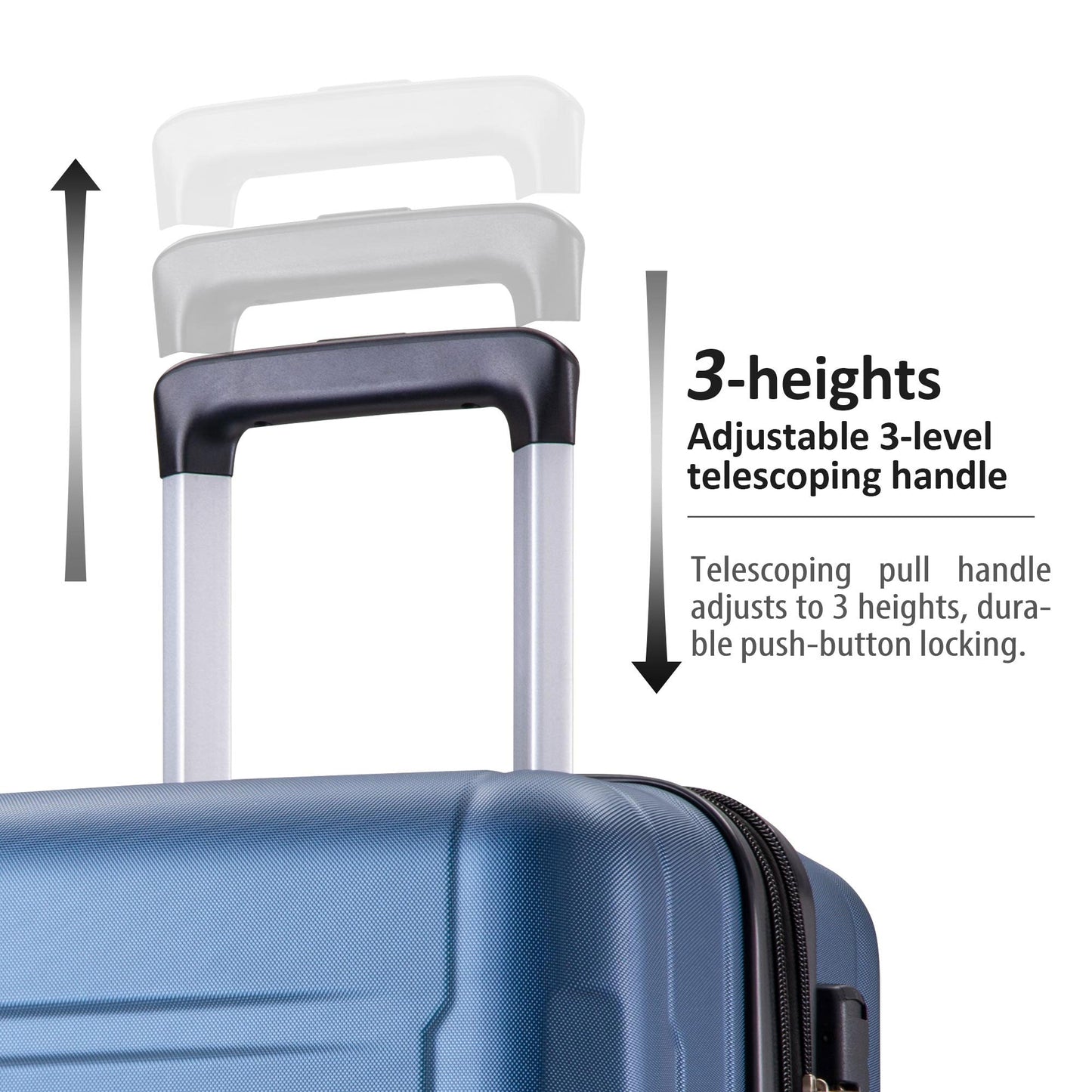 Expanable Spinner Wheel 2 Piece Luggage Set ABS Lightweight Suitcase with TSA Lock 20inch+28inch - Korvel