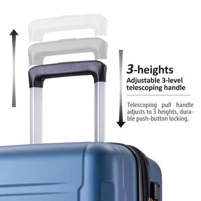 Expanable Spinner Wheel 2 Piece Luggage Set ABS Lightweight Suitcase with TSA Lock 20inch+28inch - Korvel