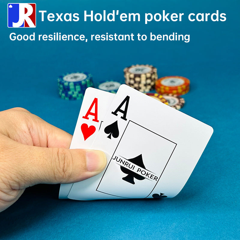 Texas Hold'em PVC waterproof poker, coarse frosted, pro - authorized, wide & large - printed - Korvel