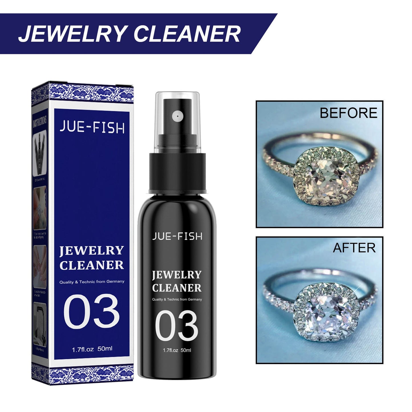 Jewelry Cleaner Clean Diamond Ring Necklace Gold Cleaner Rust Removal Ash Removal Cleaner - Korvel