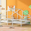 Cama Triangular de Tamaño Doble Twin con Mesa Incorporada - Blanca
