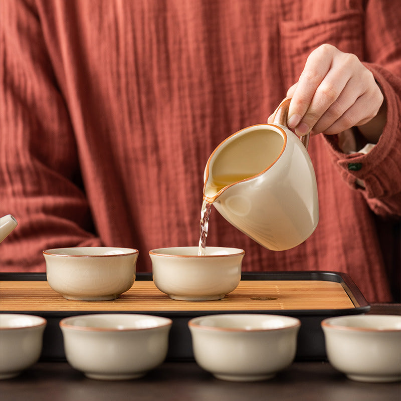 Juego de té Kung Fu chino Ru Kiln - Colección de cerámica elegante