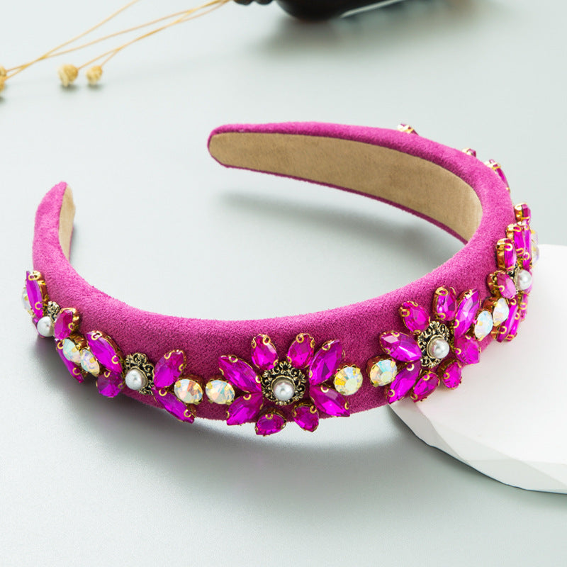 New Baroque Crystal Flower Headwear Wide Brim High Quality Hair Accessories - Korvel