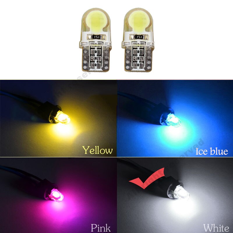 10Pcs Auto T10 Led Cold White 194 W5W LED 168 COB Silica Car Super Bright Turn Side License Plate Light Lamp Bulb DC 12V - Korvel