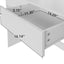 Makeup Vanity Desk With LED Lighted Mirror ,Dressing Table Set With 2 Large Drawers 10 LED Light ,White Color - Korvel