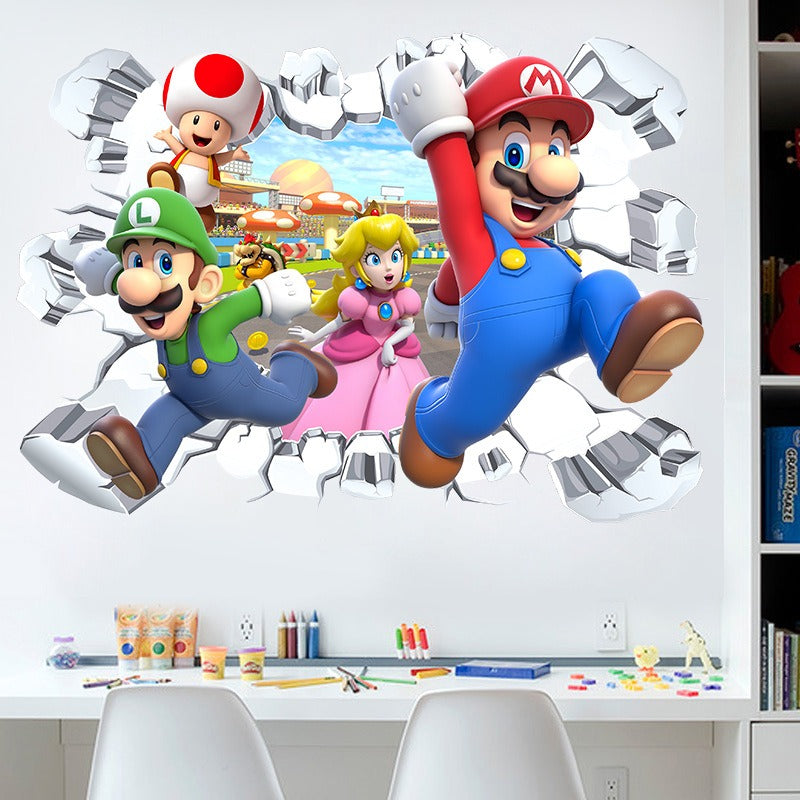 Super Mario Waterproof Wall Stickers for Kids' Rooms