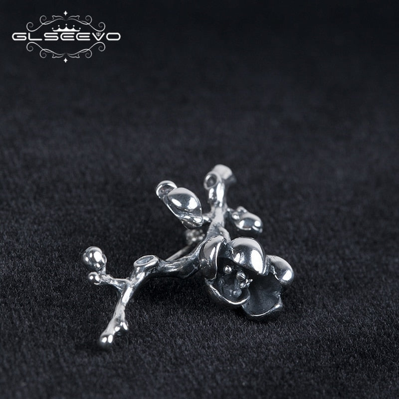 GLSEEVO Vintage Magnolia Brooches For Women Gift 925 Sterling Silver Luxury Brooch Broche Plata De Ley 925 Fine Jewellery - Korvel