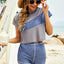 Tank, Color Block Round Neck Tee and Shorts Three-Piece Swim Set - Korvel