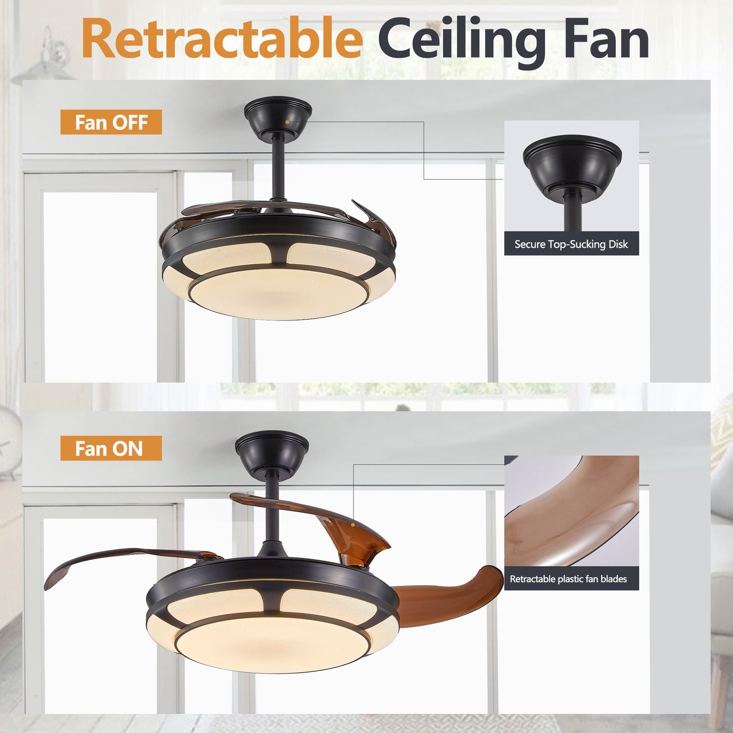 Modern Minimalist Invisible Ceiling Fan Light