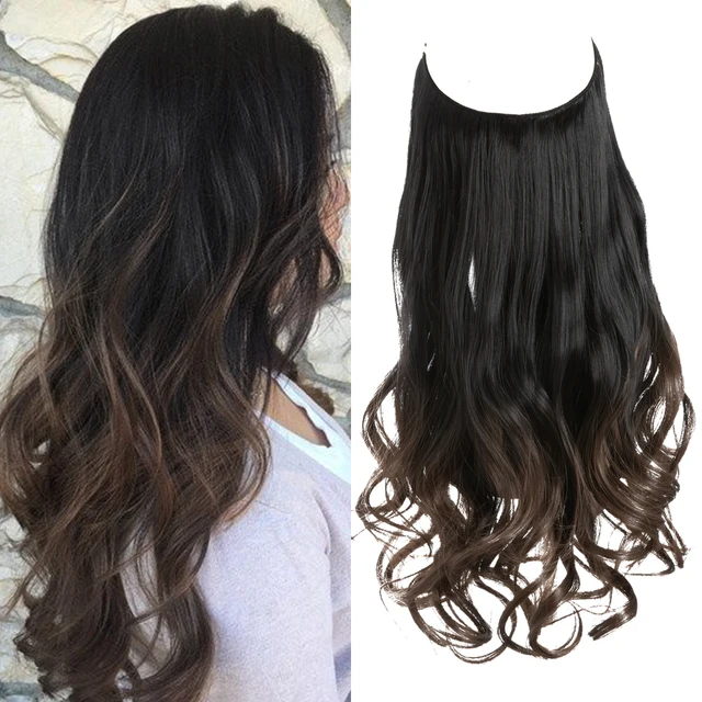 One-piece women's hair extension piece with abundant hair volume U-shaped fishing line invisible and natural long curly hair - Korvel