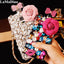 For iPhone 13 Pro Phone Cases Rhinestone 6 7 8 Plus Perfume Bottle Protective Cover Flower Lips Lanyard - Korvel