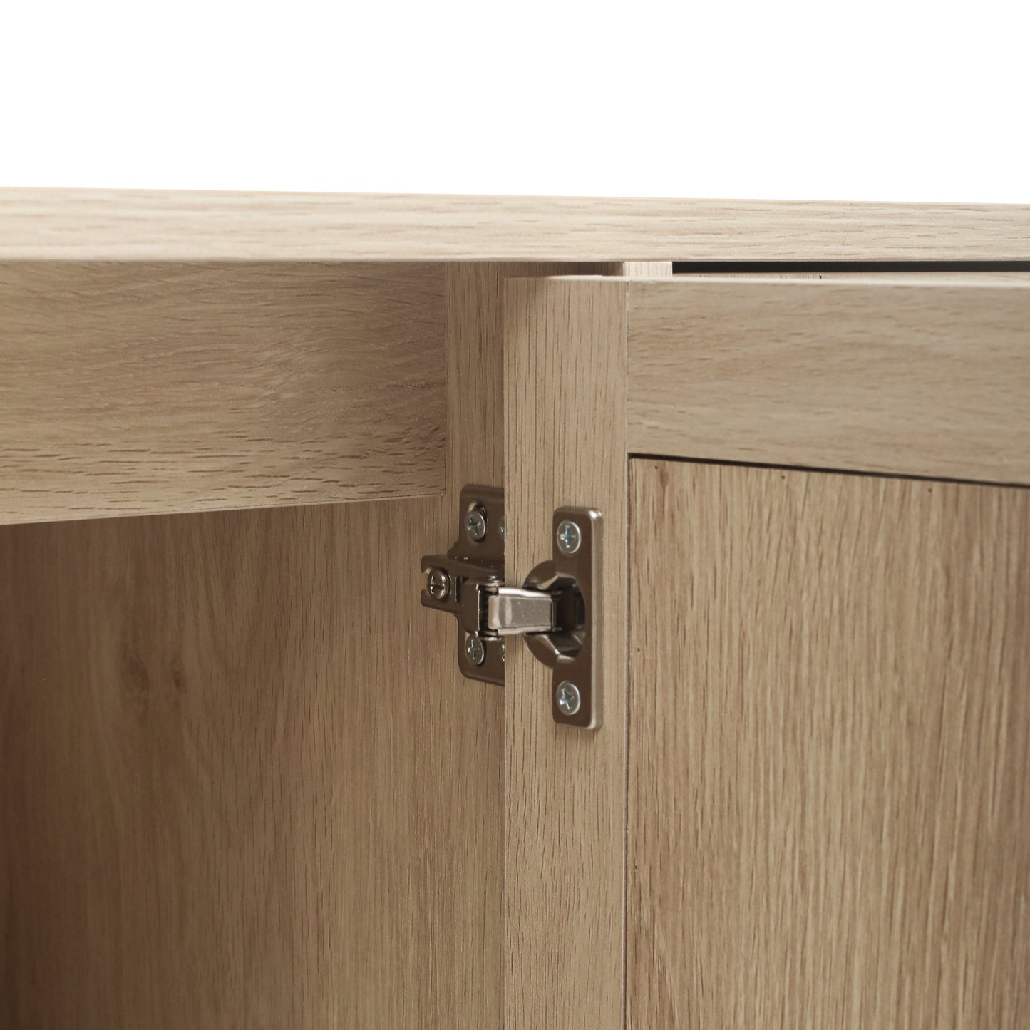 4 Door Accent Cabinet Sideboard Buffet Storage Cabinet with Adjustable Shelf for Entryway Living Room Bedroom - Korvel