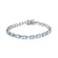 .925 Sterling Silver 11.0 Cttw Light Blue Topaz Link Bracelet - 7 inch