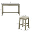 TOPMAX 4 Pieces Counter Height Table with Fabric Padded Stools,Rustic Bar Dining Set with Socket,Gray Green - Korvel