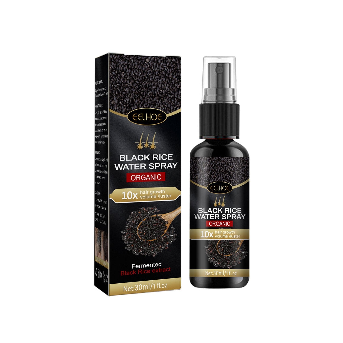 Vaporisateur de riz noir pour le renforcement et l'hydratation