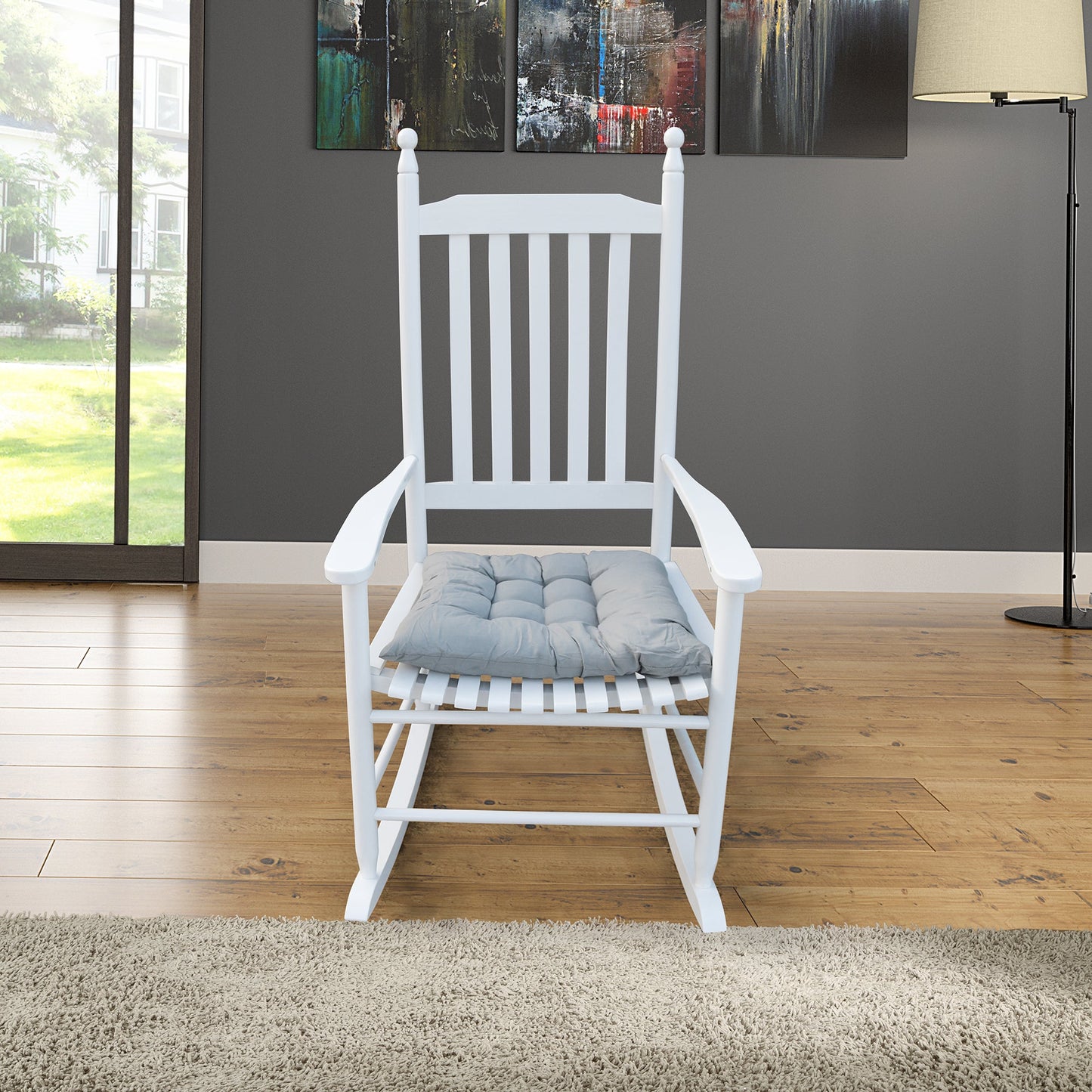 Premium White Wooden Porch Rocker Chair