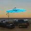 10 FT Solar LED Patio Outdoor Umbrella Hanging Cantilever Umbrella Offset Umbrella Easy Open Adustment with 32 LED Lights - Korvel