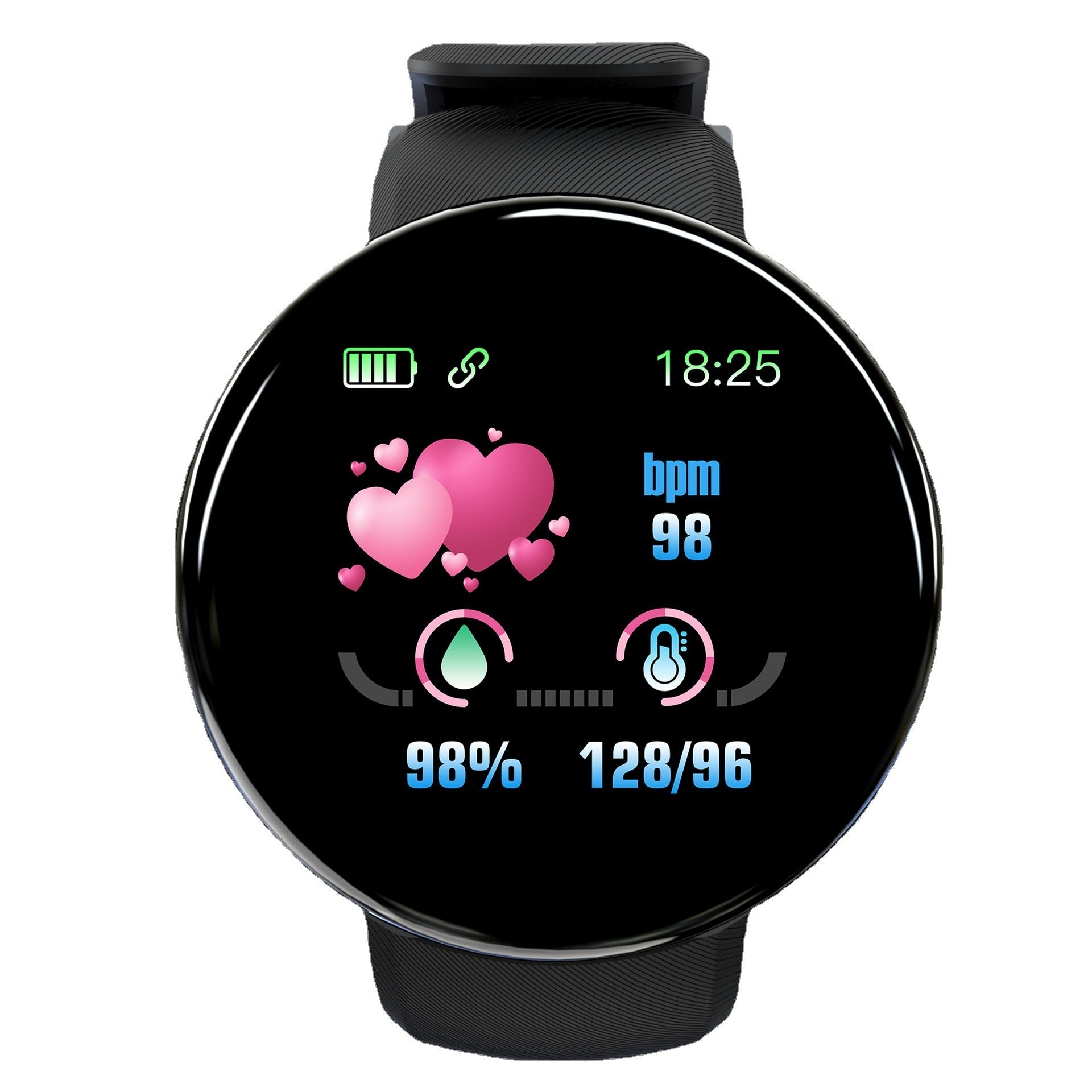D18 Smart Bracelet Color Round Screen Heart Rate Blood Pressure Sleep Monitoring Pedometer Sports Encyclopedia Star Smart Watch - Korvel