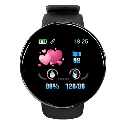 D18 Smart Bracelet Color Round Screen Heart Rate Blood Pressure Sleep Monitoring Pedometer Sports Encyclopedia Star Smart Watch - Korvel