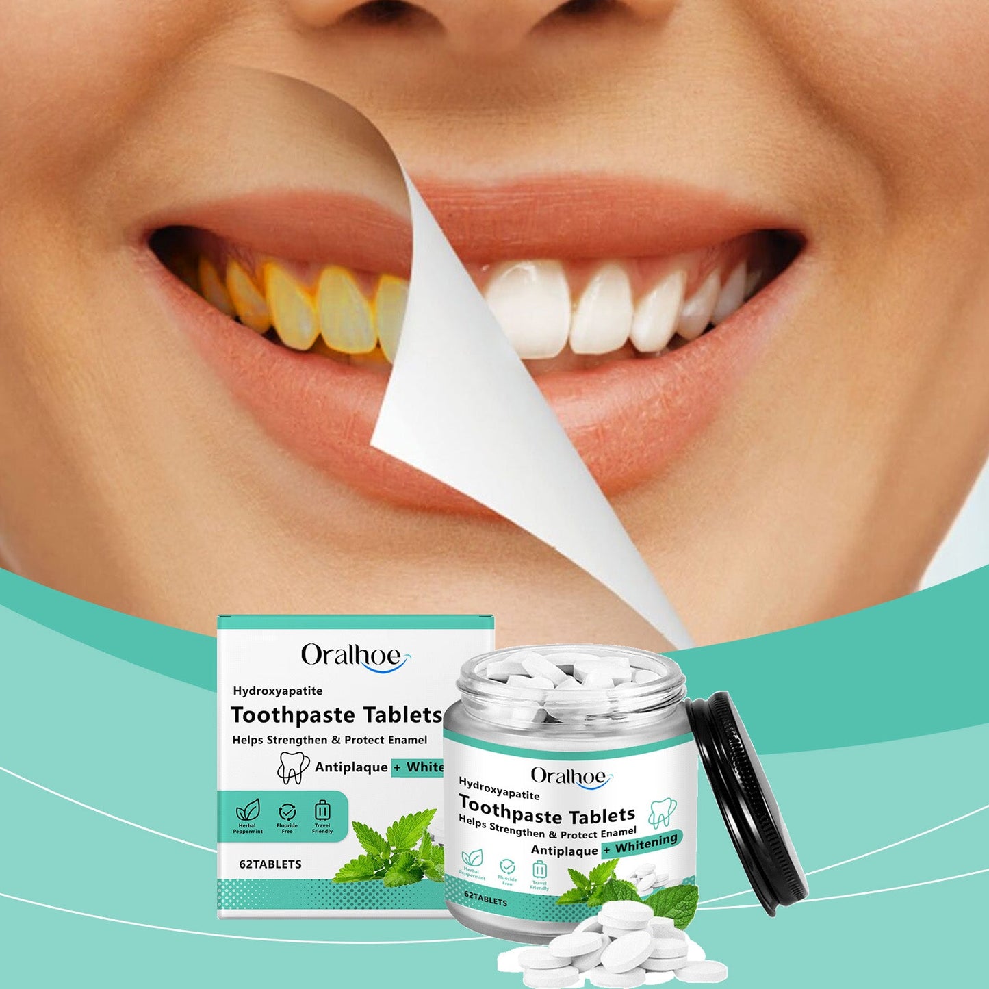 Mint Brightening Toothpaste Tablets for Fresh Breath