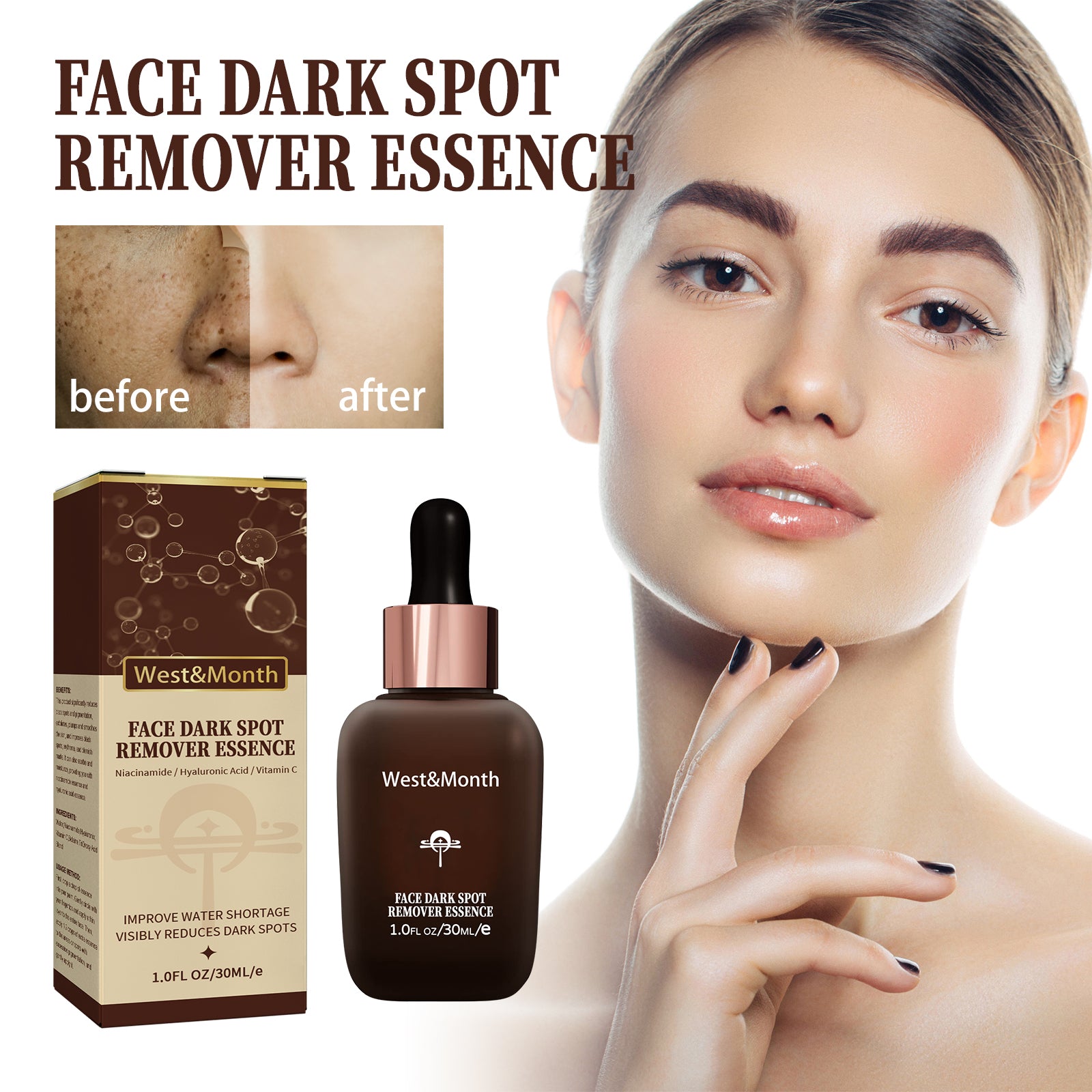 Spot Repair Serum, Lighten Face Spots Repair Dull Skin Hydrating Essence - Korvel