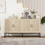 Buffet 4 Portes en Rotin - Cabinet de Rangement Élégant
