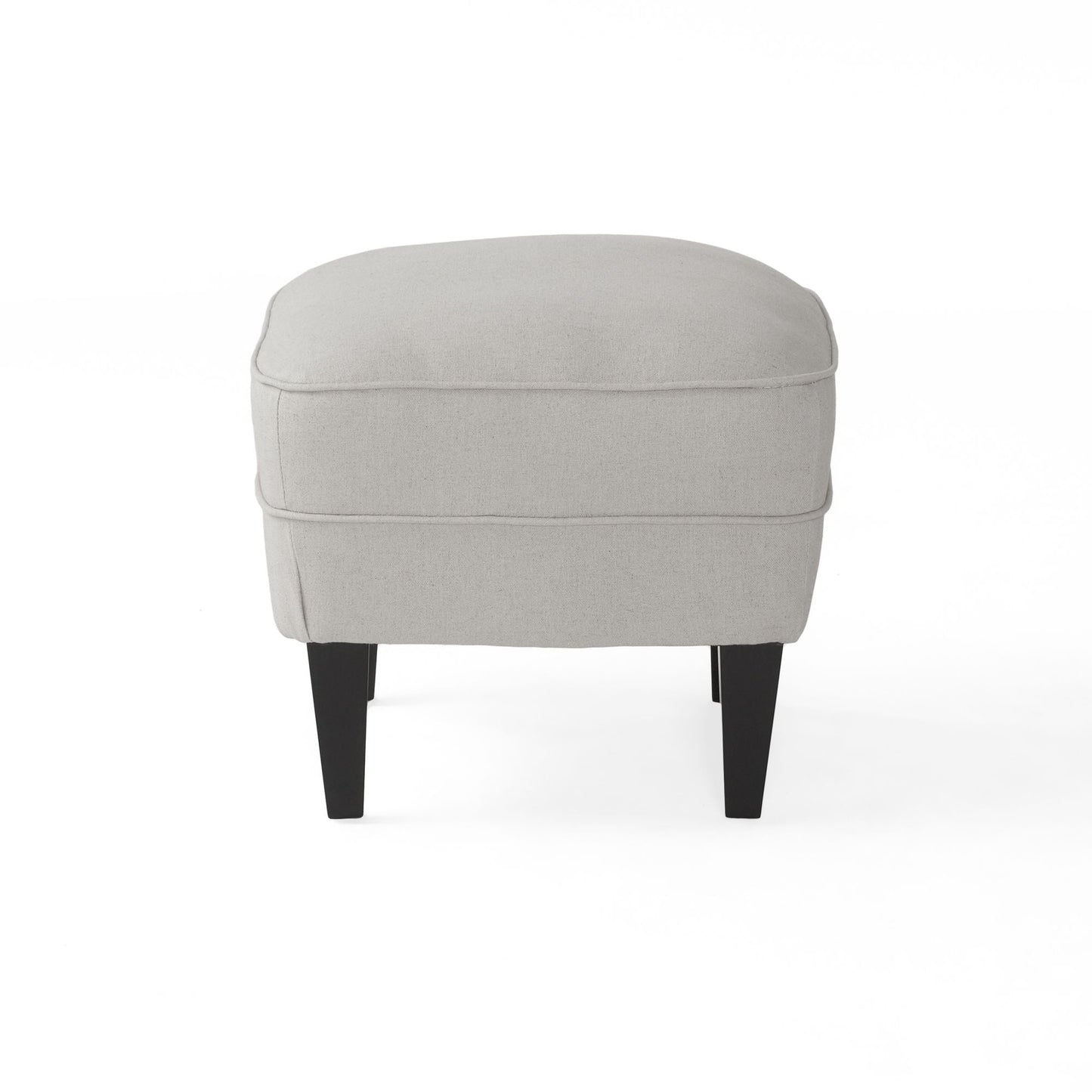 Modern light grey fabric club chair and Ottoman set, stylish cushioned armchair, paired with Ottoman style - Korvel