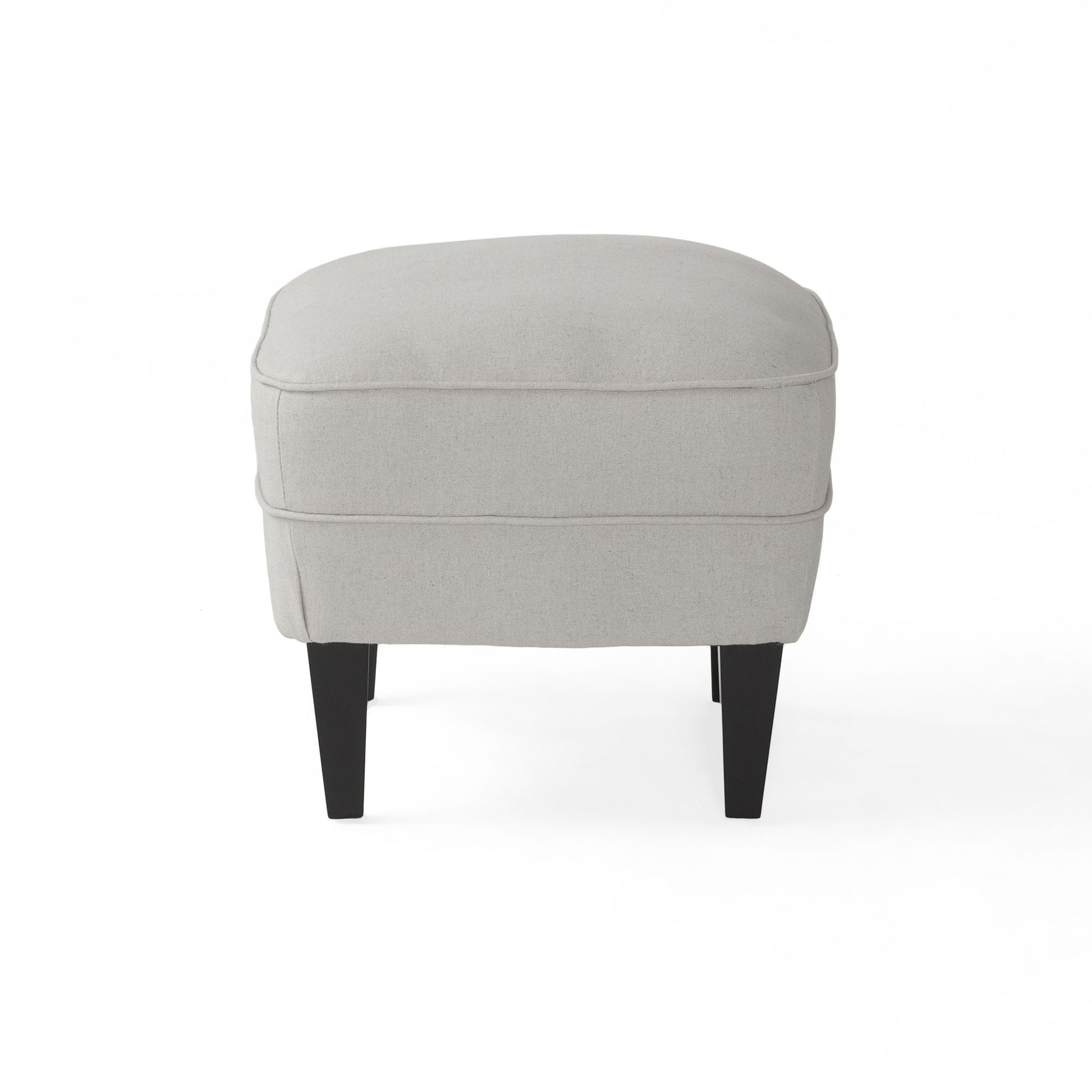 Modern light grey fabric club chair and Ottoman set, stylish cushioned armchair, paired with Ottoman style - Korvel