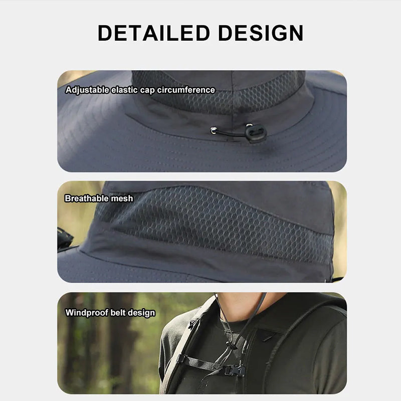 Chapeau Ventilateur Solaire : Chapeau à Large Bord Premium pour Aventures en Plein Air