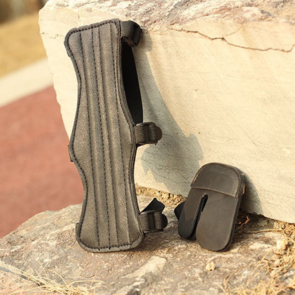 Bow and Arrow Equipment Arm Guard Finger Guard Set Retro Traditional Outdoor Sports Protective Gear Archery Accessories - Korvel