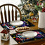 Christmas table mat with white linen starry sky and Santa Claus print - Korvel