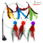 Suction cup cat toy stick that can be attached and held with steel wire multi head interchangeable cat toy and pet supplies - Korvel