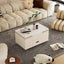 Modern Lift-Up Coffee Table with Storage and Stools