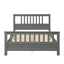 Wood Platform Bed with Headboard and Footboard  Full (Gray) - Korvel