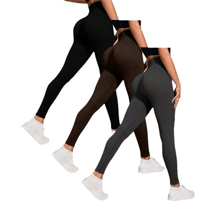 Threaded autumn and winter yoga pants seamless fitness pants high waisted sports yoga clothes leggings - Korvel