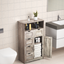 5 Drawers Storage Cabinet with Adjustable Shelves, Bathroom Cabinet with Doors, Floor Cabinet for Living Room Grey - Korvel