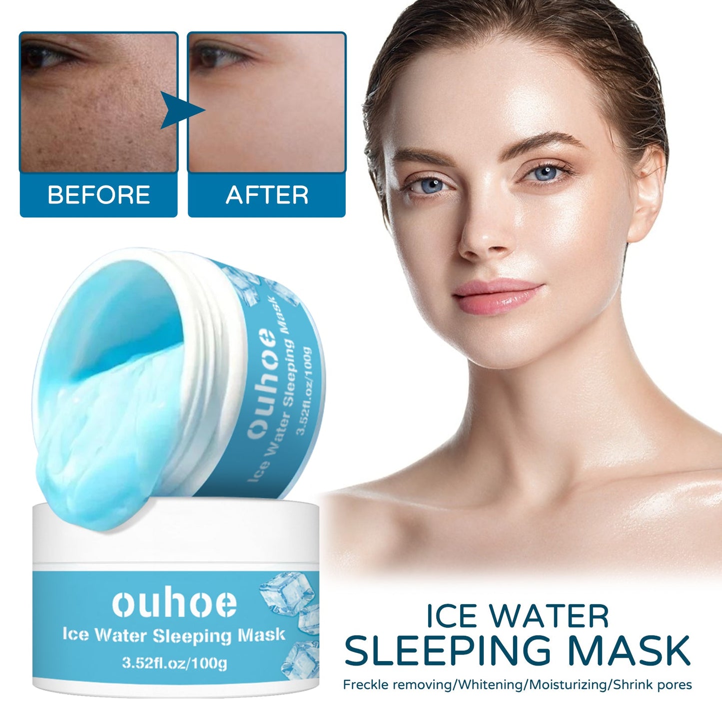 Apply A Sleep Mask, Moisturize Shrink Pores Reduce Facial Melanin Refreshing Mask - Korvel