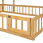 Wooden Full Size Children's Bed with Detachable Headboard and Integrated Clothes Drying Rack, Natural - Korvel