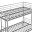 Metal bunk bed/sturdy/noise reduction/2 side ladders/safety guardrails/CPC certification/no spring box required (Silver) - Korvel