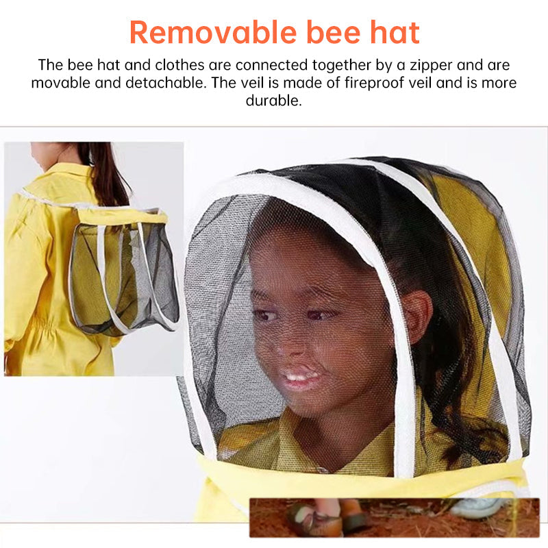 A set of children's beekeeper suits (breathable type), beekeeping equipment, and gloves. - Korvel